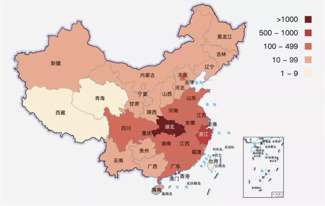 新冠肺炎分布图中国图片